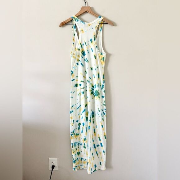 SPRWMN Los Angeles Cotton Racer Back Maxi Dress in Blue & Green Tie Dye - Size S - Picture 3 of 6